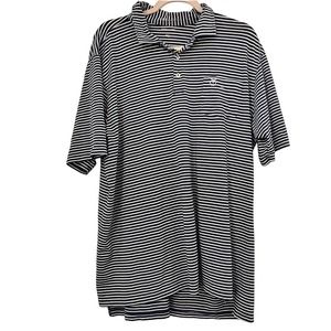 B. Draddy Polo Shirt Mens Extra Large XL Blue Striped Golf Stretch Pima
